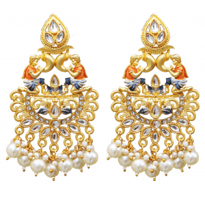 Temple Jewellery Traditional Matte Gold Earring 2