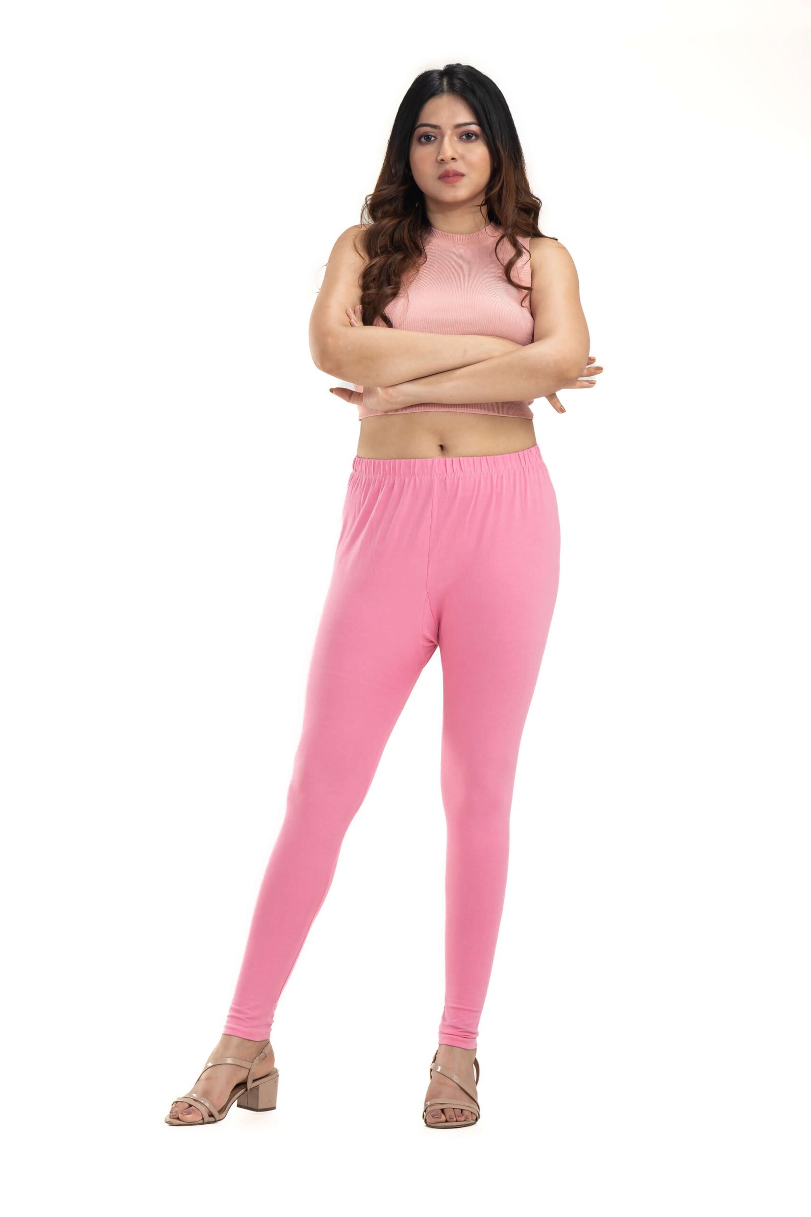 Solid Color Cotton Lycra Leggings in Pink : BKS64-thanhphatduhoc.com.vn