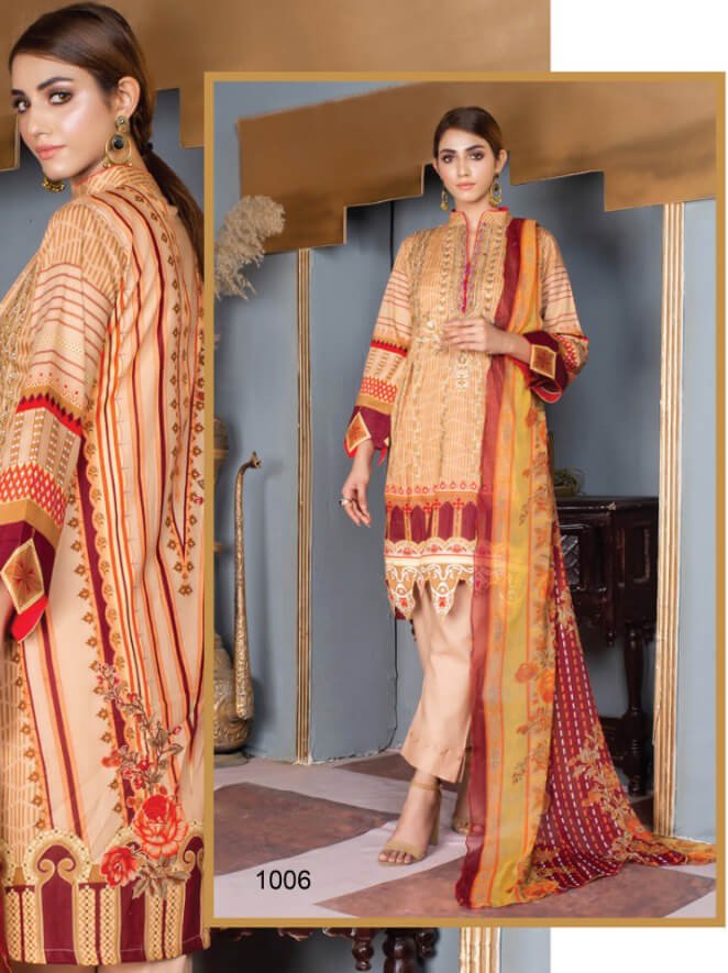 Nafisa Safina Karachi Style series 1001-1006 Pure Soft Cotton suit