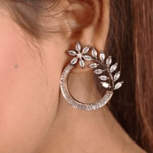 Disvover Your Unique Style with the Women White Stone American Diamond Stud Earrings