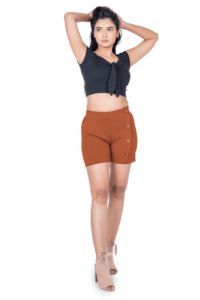 Wood Buttoned Shorts The Absolutely Lowest Comfortable and Stylish Ladies Bottoms Copper 1