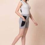 Stretchable Synthetic Ladies Shorts Ash 4
