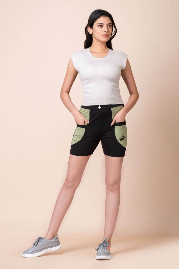 Stretchable Synthetic Ladies Shorts Black 5 scaled
