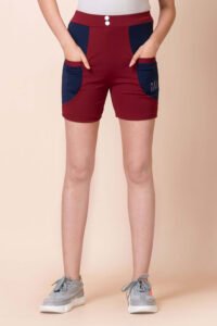 Stretchable Synthetic Ladies Shorts Red 5